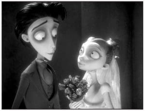 Johnny Depp is married to Helena Bonham-Carter in The Corpse Bride