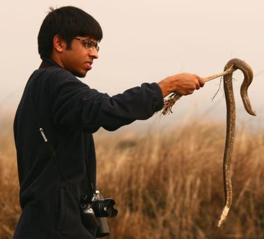 Ramit Singal With a Red Sand Boa