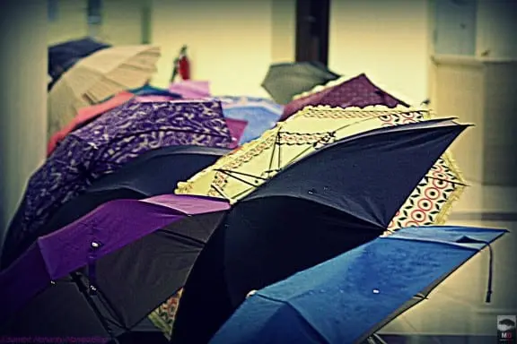 Quintessential Manipal - The Umbrellas tell the story of the Monsoons at Manipal! Colorful and Ubiquitous