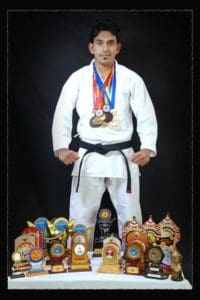 Karate Champion Saleem Javed with all awards