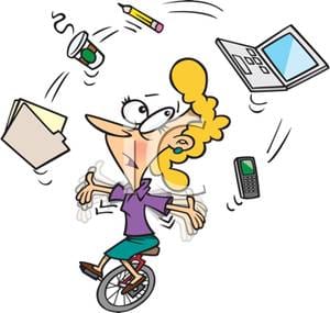 Cartoon Busy Business Woman Juggling Many Tasks 110404 176323 8220421