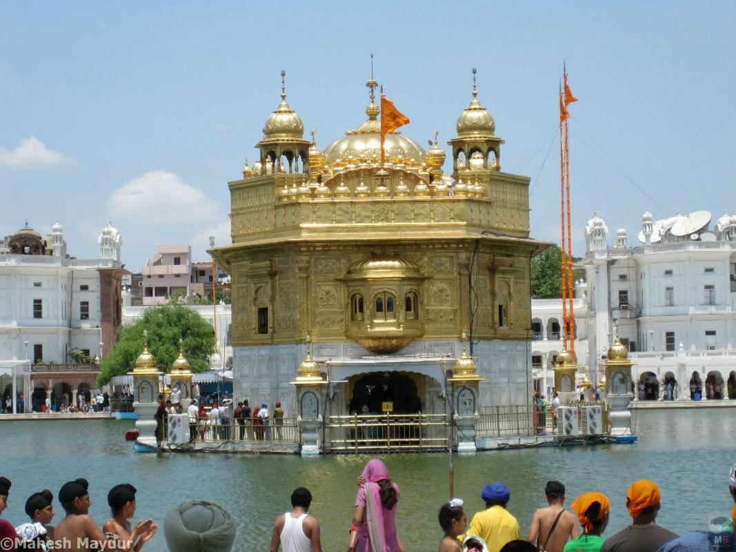 Another view of the sparkling golden temple in Amritsar