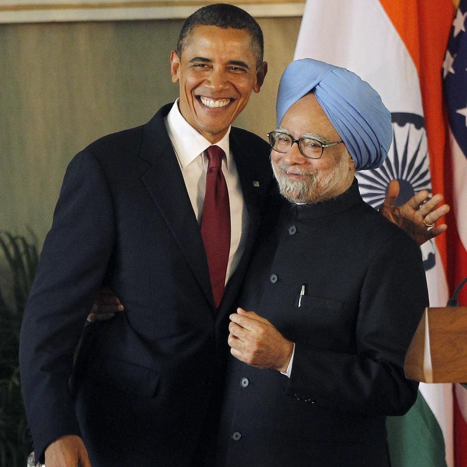 Barak Obama with ManMohan Singh