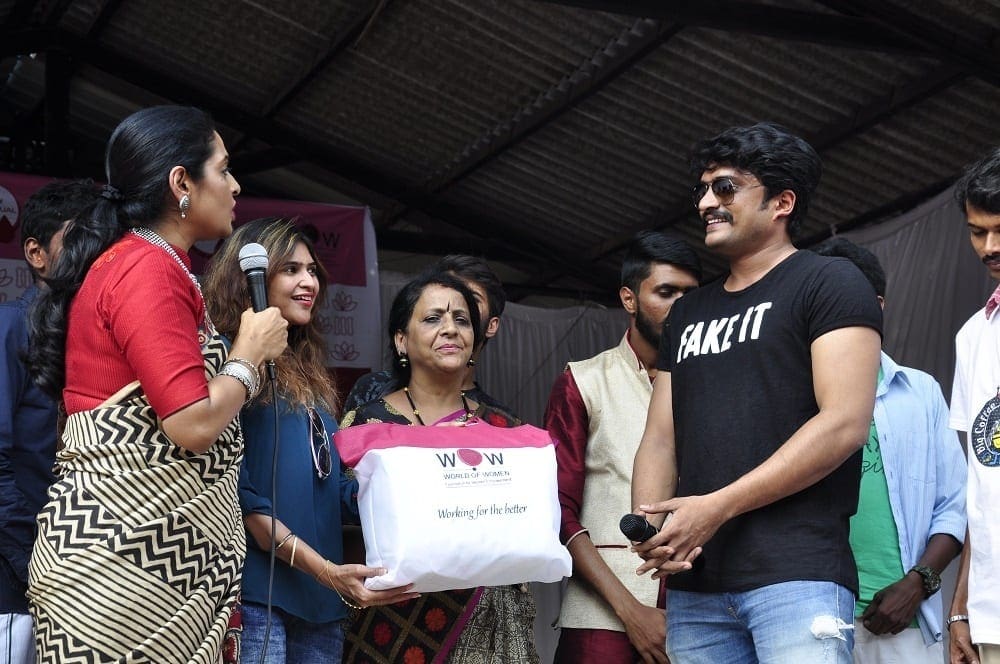 Actor Vasishta Simha BIG MJ Shruti WOW Team for campaign called WingsforWomen at Govt First Grade College Malleshwaram