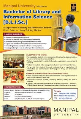 Manipal University Introduces Bachelor Of Library And Information ...