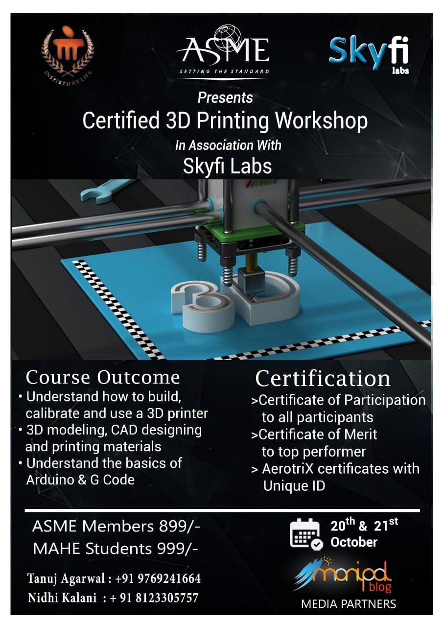 ASME brings you certified 3-D printing workshop | ManipalBlog